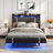 Upholstered Bed Frame With Headboard, Platform Bed With And Charging Station Storage & Led Light-1463539504-1463539501