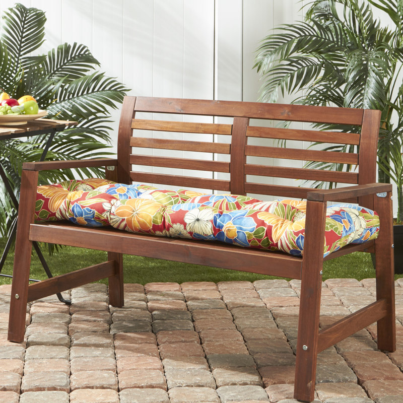 Coussin de banc d'extérieur Shipton, Rouge Aloha, 5", L 51 po x P 18 po