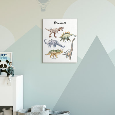 Illustration amusante d'une aquarelle de dinosaure