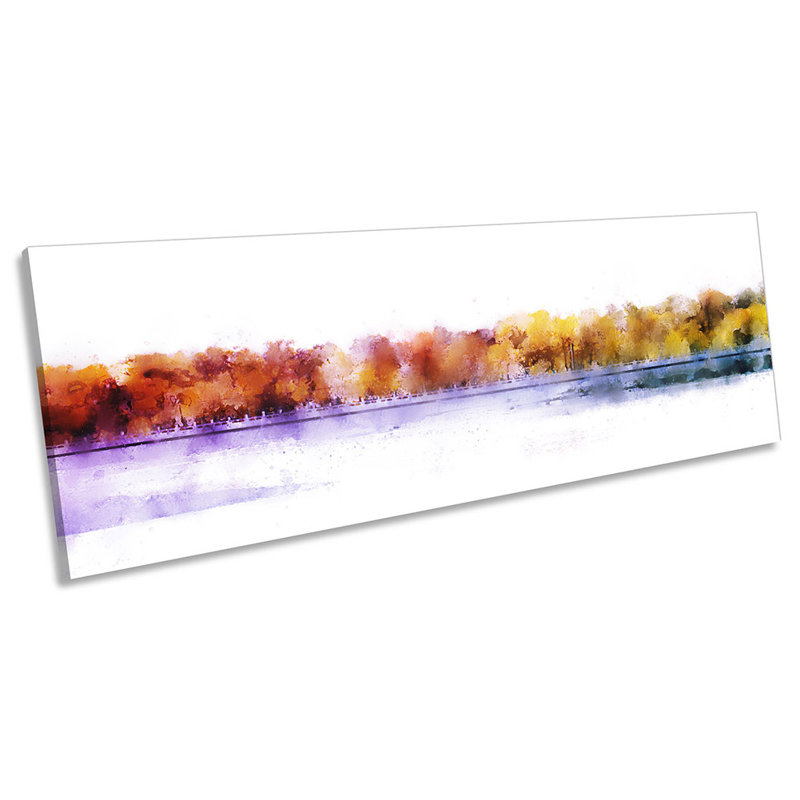 Colourful Forest Trees - Wrapped Canvas Panoramic Print, 30.48cm H x 91.44cm W x 2cm D