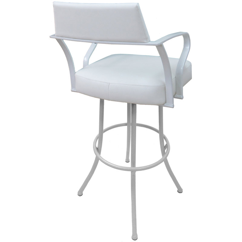 Tabouret pivotant très grand 34,00 po Jabria, Blanc, Lait