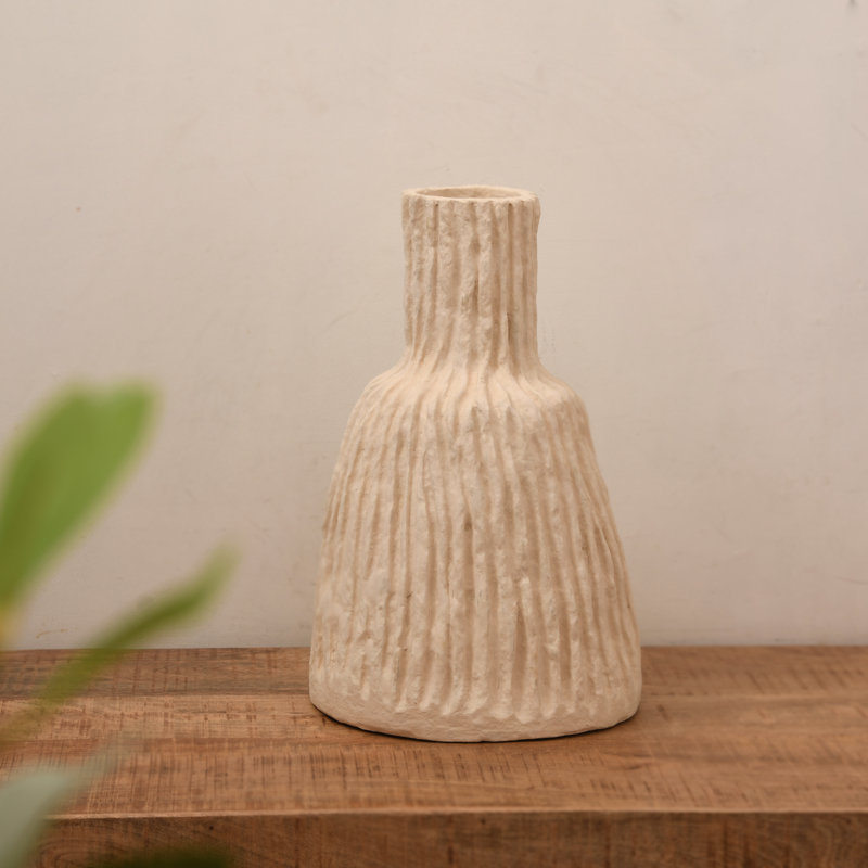 Vase en papier mâché 10 "et H 15,8"