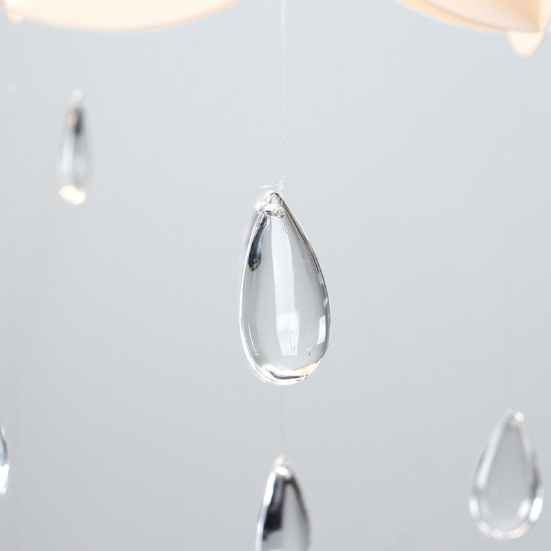 Rain & Cloud 65 cm H Novelty Pendant Shade ( Clip On ) in White