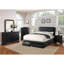 Ensemble de lit 1 pièce noir luxueux grand lit avec tiroirs de rangement FB Modern
