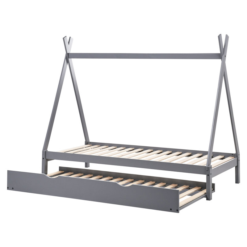 TALMONTIERS Solid Wood Bed, Grey