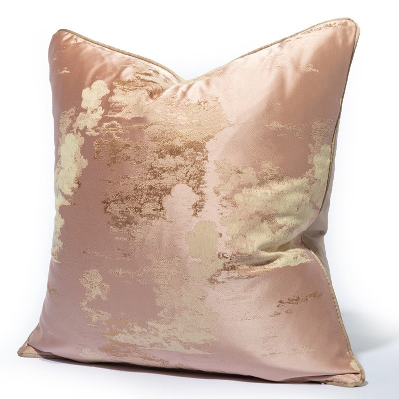 Housse de coussin réversible Abstract, Rose / beige abstrait, H 18 po x l 18 po