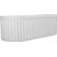 Baignoire autoportante à surface solide de 67 po, baignoire autoportante en résine d'ingénierie de luxe avec trop-plein et bonde escamotable, blanc mat