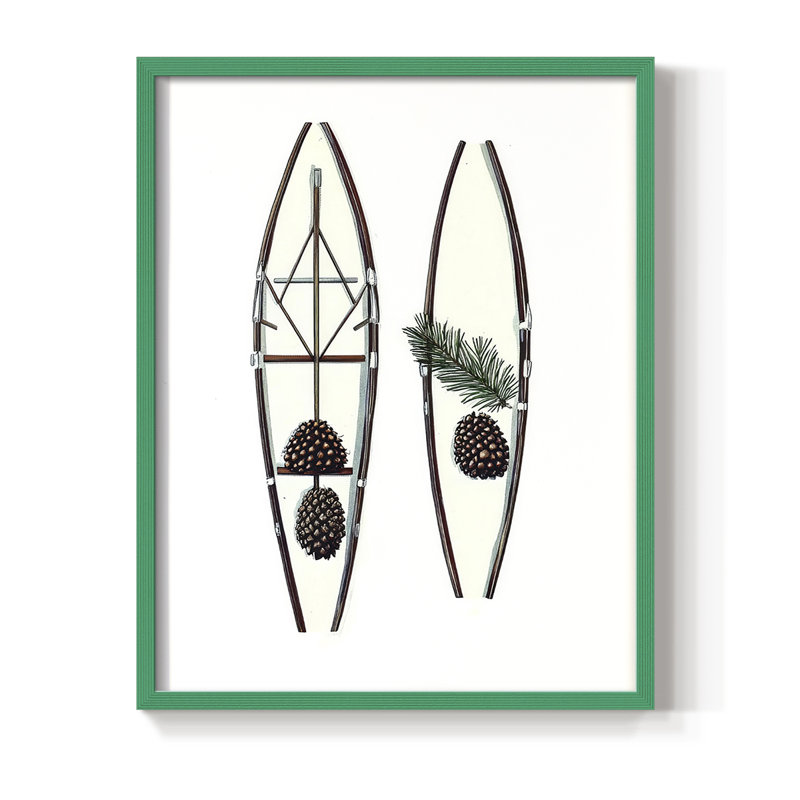Reproduction encadrée - bois massif, H 21 po x l 17 po, Vert