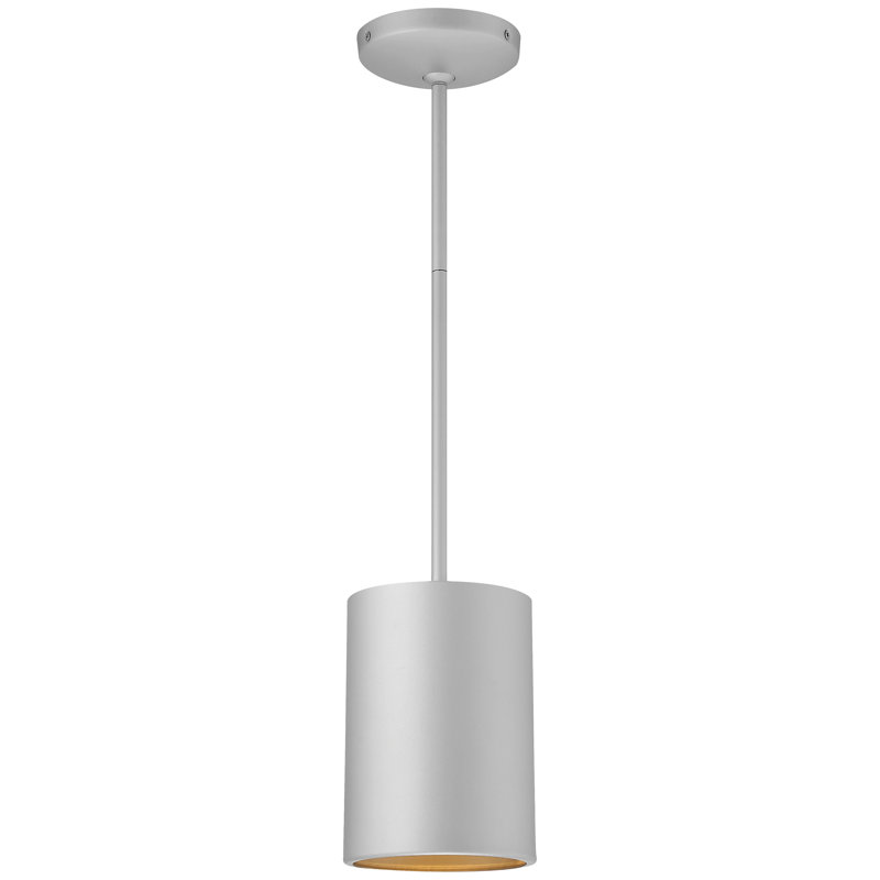 Luminaire suspendu cylindrique à 1 lumière, Satin, H 6,5 po x l 6 po x P 6 po