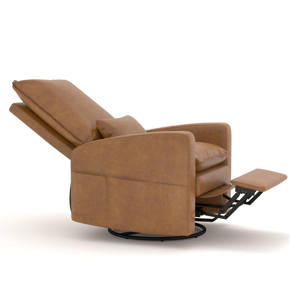 Ebern Designs Power Swivel Recliner And Faux Leather Glider With Pocket ...