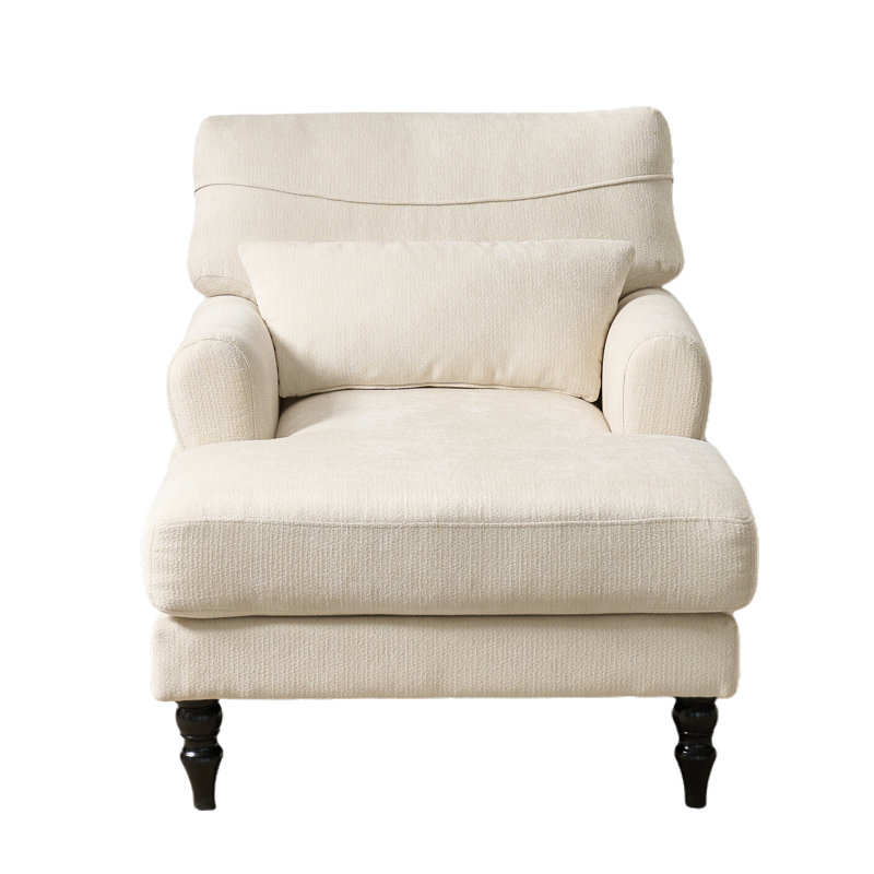 Chaise longue rembourrée avec coussin, Blanc