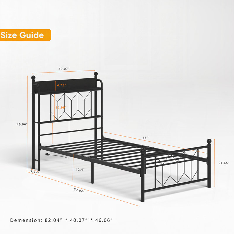 Cadres de lit, tête de lit et station de charge et lumière DEL pour la chambre à coucher