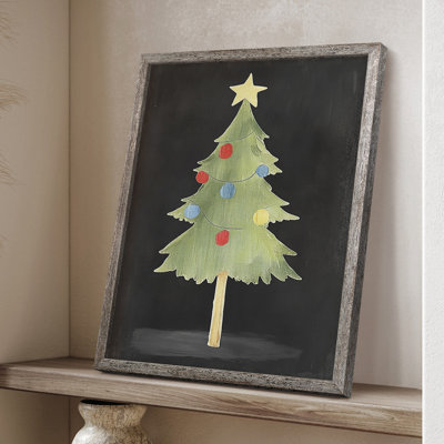 «Christmas Holiday Art I», reproduction encadrée - bois massif