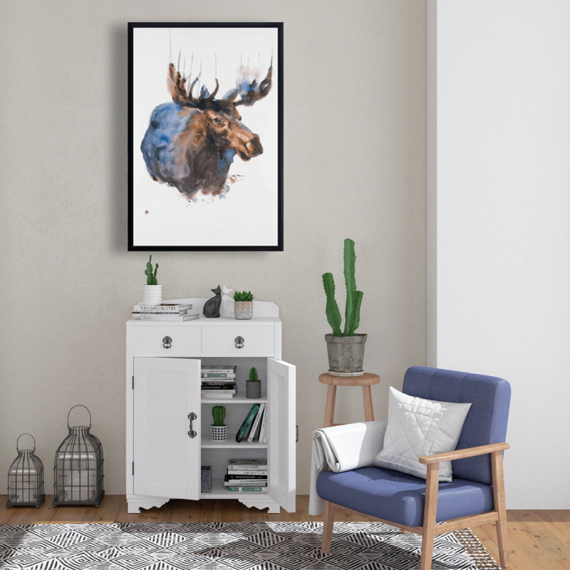 " Abstract Blue Moose ", 36" H x 24" W