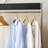Tall Coat Rack with Glass Shelf Closed Cabinet