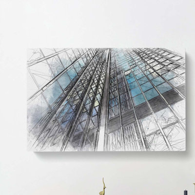 Architecture Sketch Vol.17 in Abstract - Wrapped Canvas