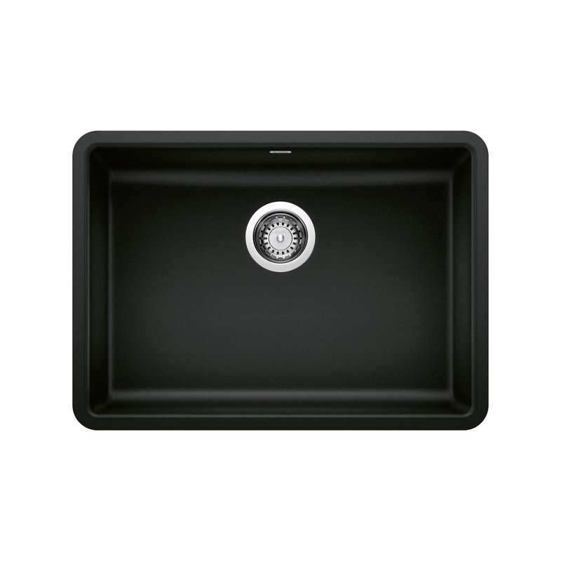 Precis SILGRANIT 25" L x 18'' W Undermount ADA Kitchen Sink, Coal Black