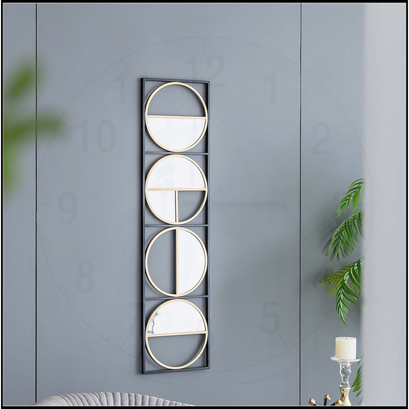 Miroir mural éclectique en métal pour chambre à coucher, salon et vestibule