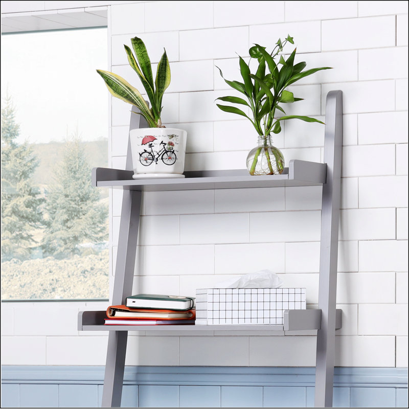 Versatile 5-Tier Ladder Shelf for Extra Storage and Stylish Display, Grey