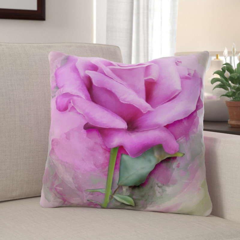 Housse et insert de coussin carré extérieur Egbert Rose, Microsuède, Intérieur