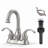 Modern High-Arc Centerset Bathroom Faucet with Drain Assembly(Set of 2)-128613767
