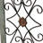Wood Arched Window Inspired Scroll Light Blue Wall Decor with Metal Scrollwork Relief