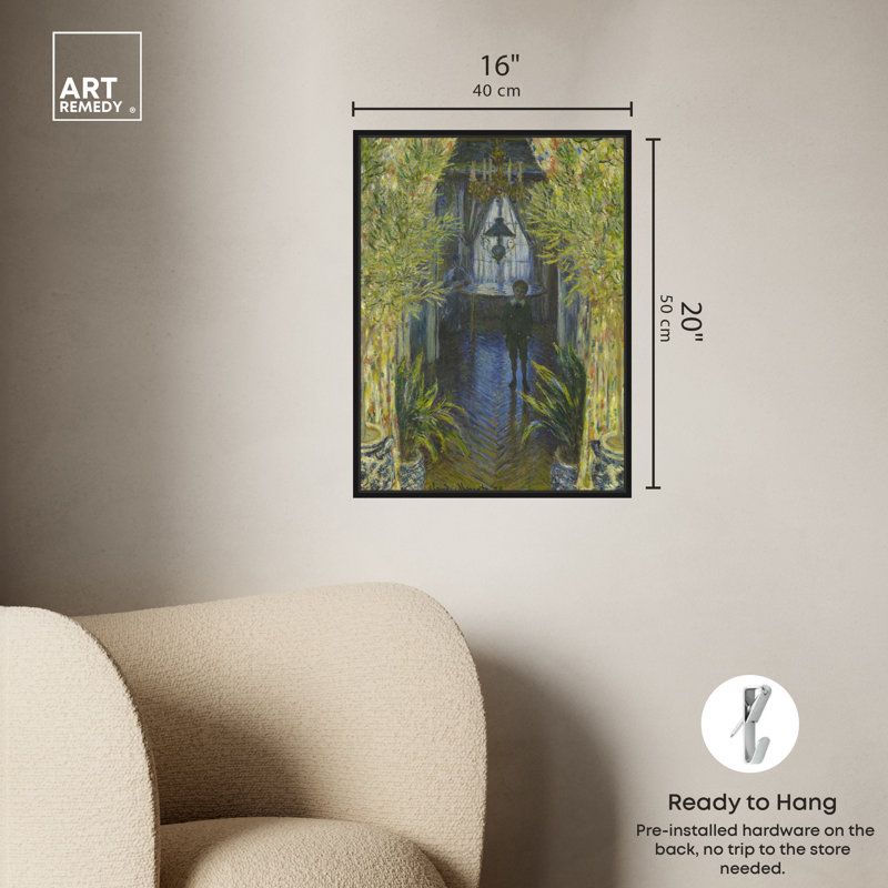 Art mural Monet, Cadre noir, H 21 po x l 17 po