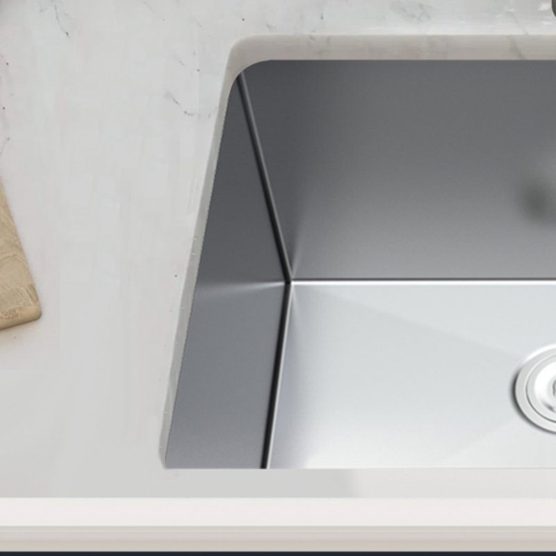 Single Bowl Stainless Steel Kitchen Sink, 10" H x 21" W x 18" D