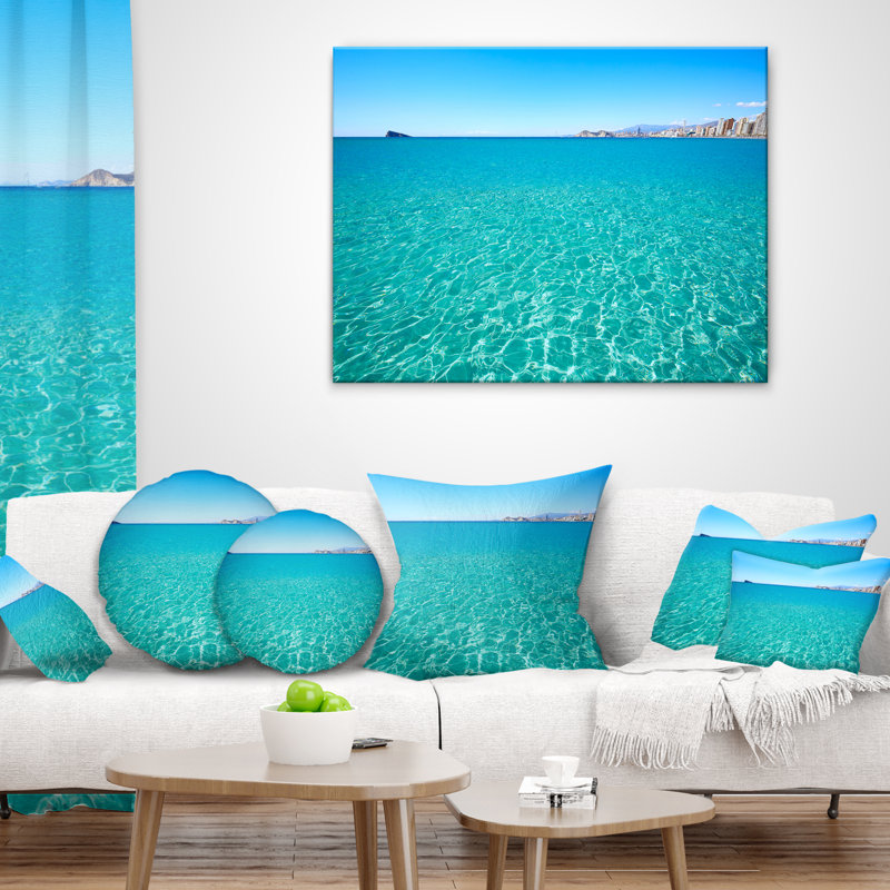 Coussin seascape de plage benidorm levante, 16 po x 1 po, Coussin décoratif