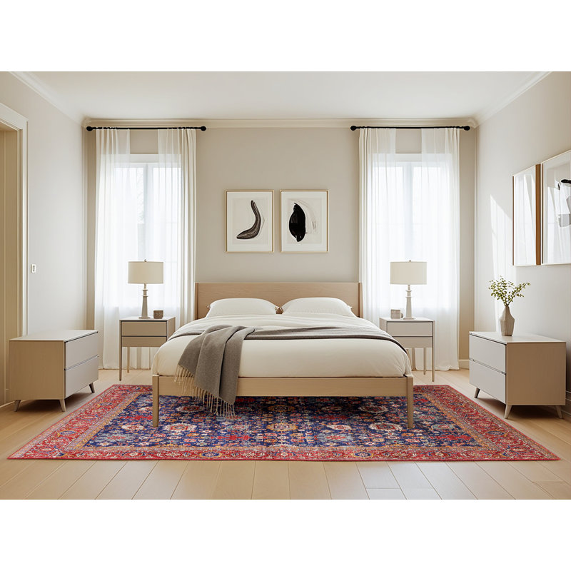 Tapis oriental bleu / rouge, Rectangle 5 pi x 8 pi