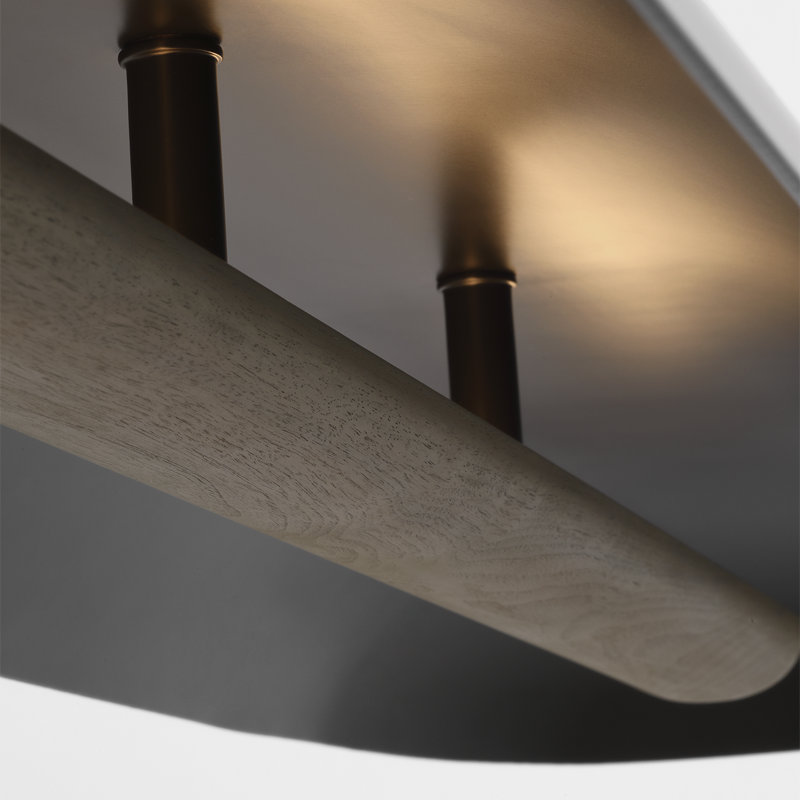 Anne-Marie Barton Remi 60" Linear Pendant, Matte Carbon and Warm Walnut