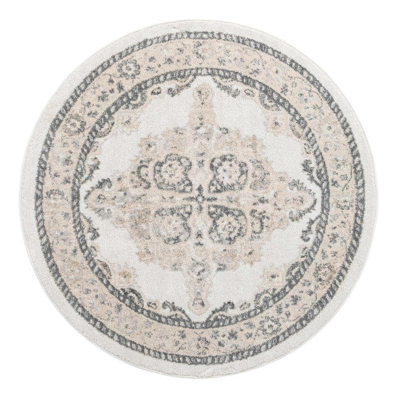 Anjelita Oriental Indoor Rug, Round 5'