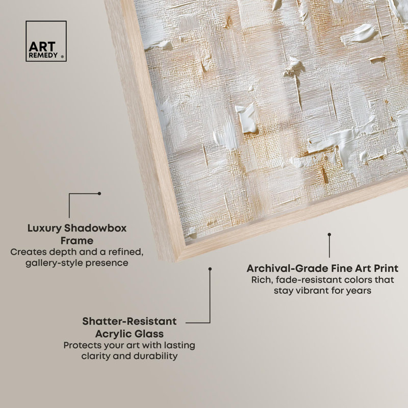 «Earth's Crust II Boho Decor Shadowbox» par Art Remedy, Crème, crème, H 16 po x l 11 po