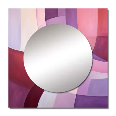 Gracin - Mauve Motion Abstract Shapes I Abstract Shapes Square Living Room Wall Mirror Art