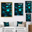 Texture hexagonale turquoise - salon d'art mural géométrique-622146588-622146581