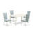 5 Piece Dining Room Table Set Includes a Rectangle Kitchen Table and 4 Baby Blue Linen Fabric Parsons Dining Chairs, Linen White-10551087-10551085-10551084