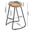 Tabouret de comptoir industriel 24 po en bois de manguier, siège de selle, fer, ensemble de 2, brun, noir-71283410-112475146