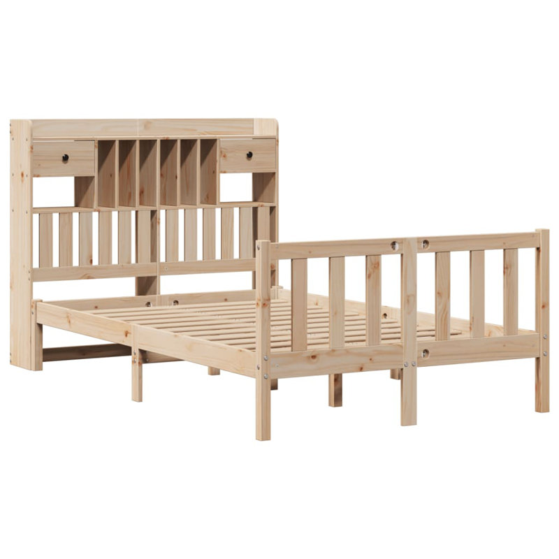 Solid Wood Storage Bed, Brown, Double (4'6)