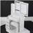 29.2" Small Size Left Bedside Cabinet Vanity Table + Cushioned Stool,2 AC+2 USB Power Station,Hair dryer bracket,Extra Large Touch Control Sliding LED Mirror,Tri-color Switching,Brightness Adjust-702067147