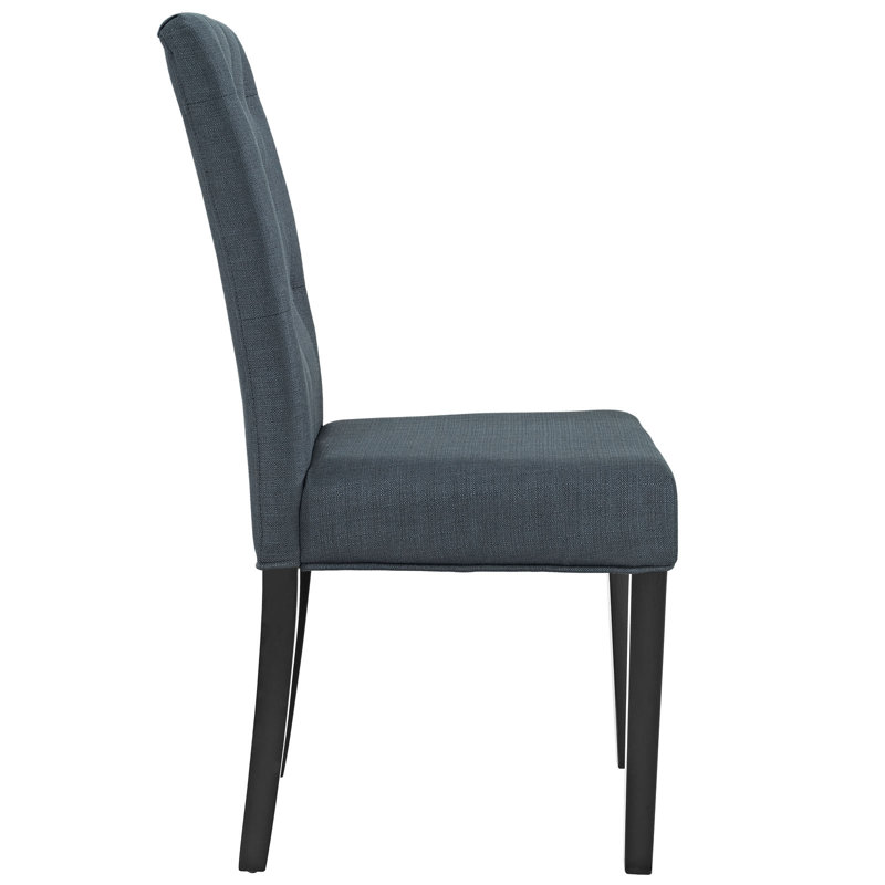 Chaise parsons capitonnée et capitonnée en blanc, Gris
