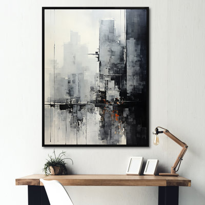 Grey skyline skyscrapers horizon III - Skyscrapers Canvas Wall Decor