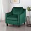 Fauteuil club en velours - vert