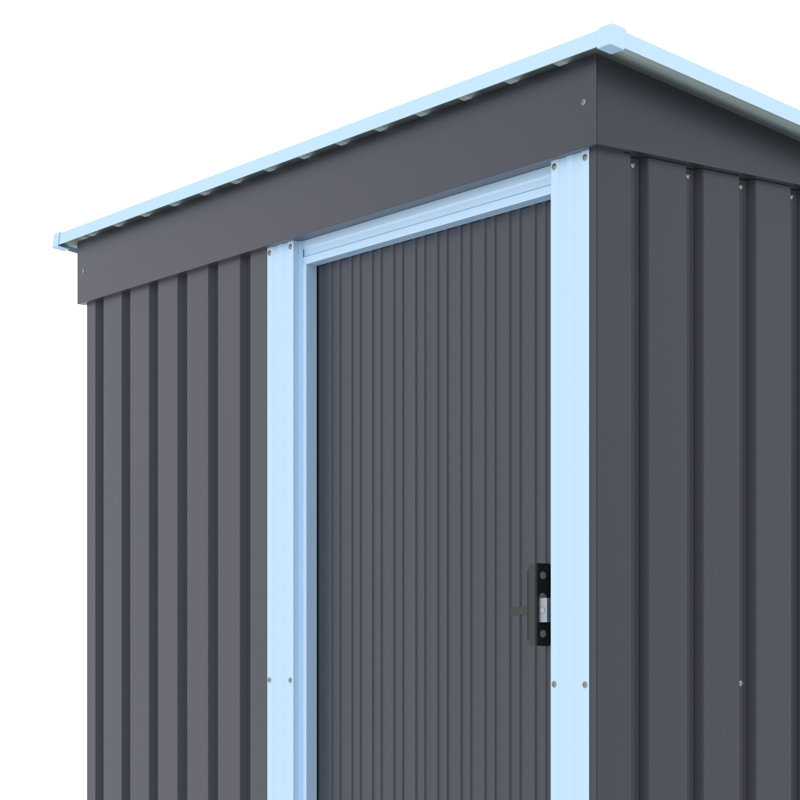 5 x 3 FT Outdoor Metal Storage Shed with Lockable Door for Garden