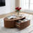 47.24" Dark Walnut Oval Coffee Table, MDF Center Table With Drawer For Living Room Apartment Condo-916575392
