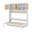 Lit escamotable compact avec rangement supérieur, structure pliable avec éclairage et connectivité USB-1841215923
