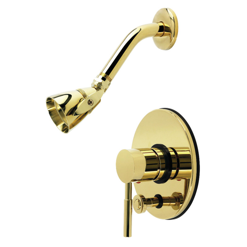Kingston Brass Concord Single-Handle Pressure Balanced Tub and Shower Faucet, Valve and Trim Only, Polished Brass
