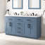 Meuble-lavabo autoportant à double cuve 60 po avec comptoir en pierre blanche et dosseret Bailey, noir mat-1573592312-1490491467-1490491478