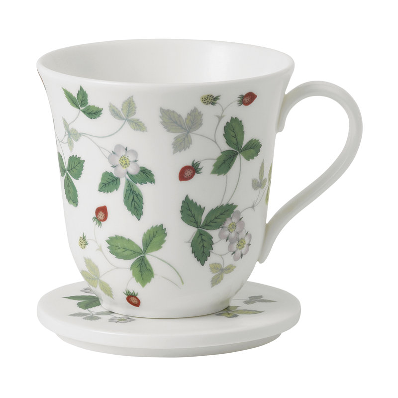 Wild Strawberry Floral Ceramic Lidded Mug