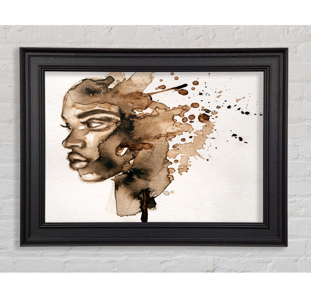 The Splatter Of Ink Portrait - Einzelner Bilderrahmen Kunstdrucke