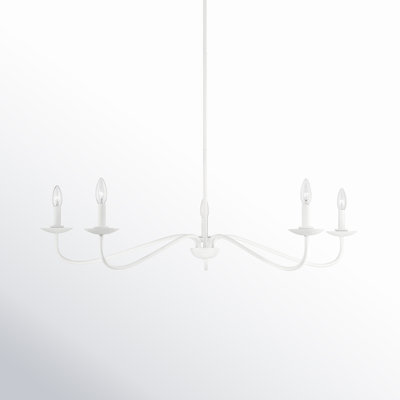 Abigeal 5 - Light Candle Style Classic Chandelier in Bisque White